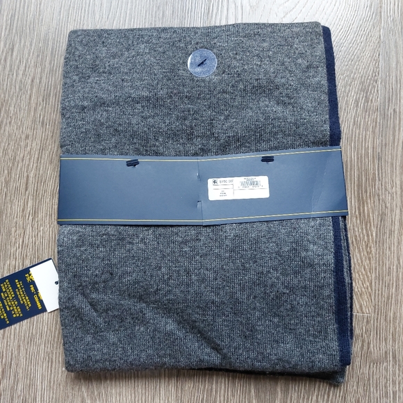 POLO Ralph Lauren hat and scarf set. Gray and navy blue NWT - Picture 2 of 2